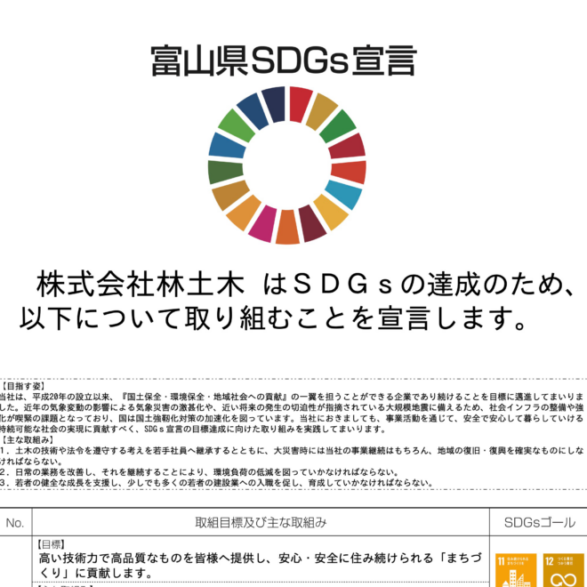 富山県SDGs宣言に登録されました