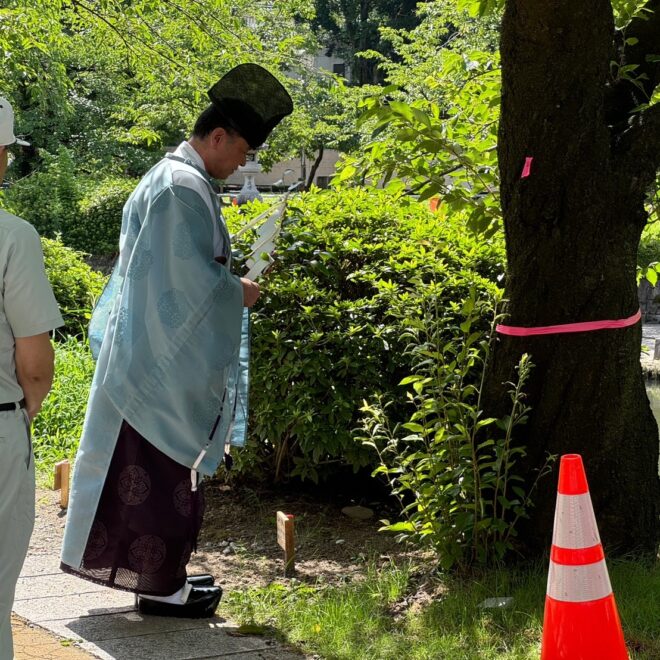 松川災害復旧工事安全祈願祭が執り行われました。